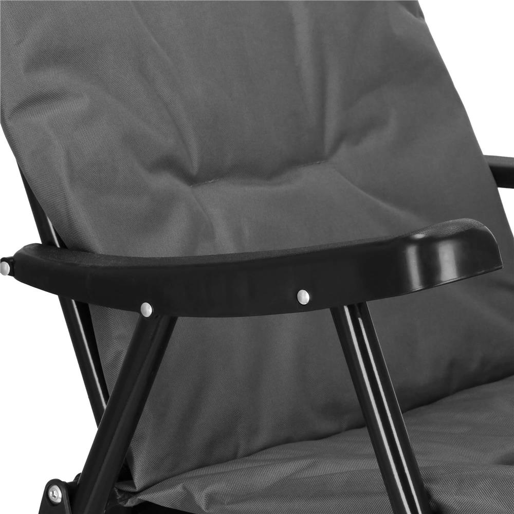Scaun pliabil pentru terasa sau camping, sezut si spatar cu burete, maxim 120kg, gri - 6