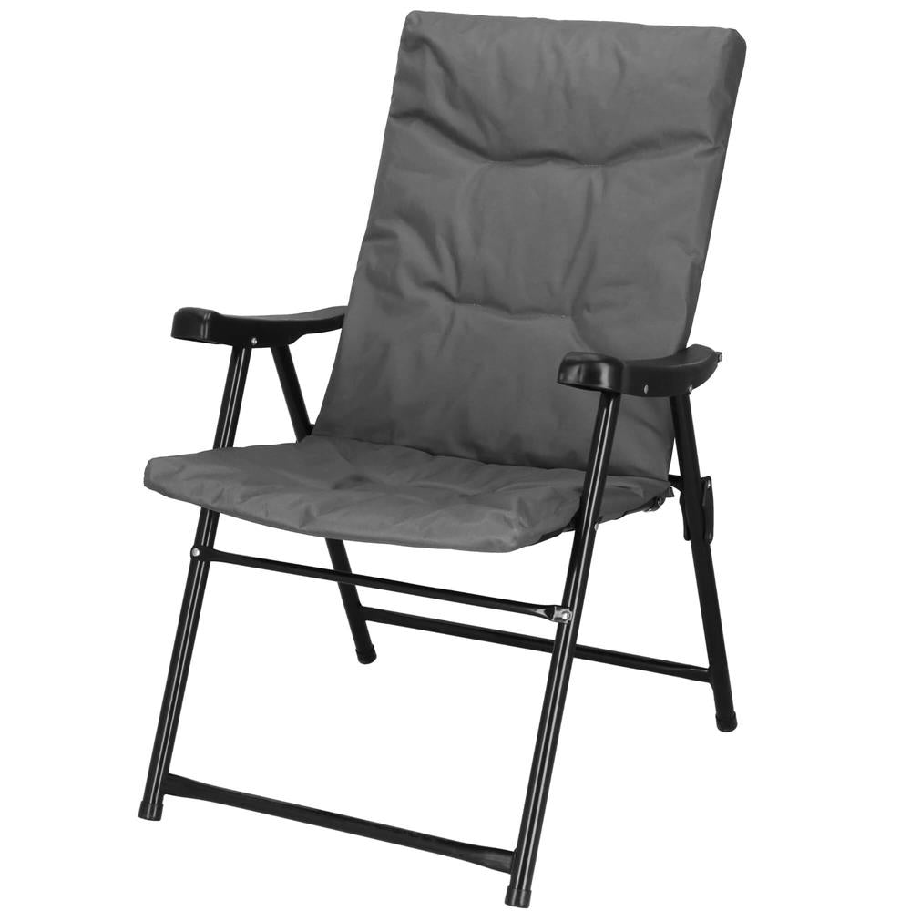 Scaun pliabil pentru terasa sau camping, sezut si spatar cu burete, maxim 120kg, gri - 7