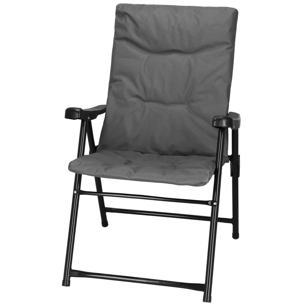 Scaun pliabil pentru terasa sau camping, sezut si spatar cu burete, maxim 120kg, gri - 8