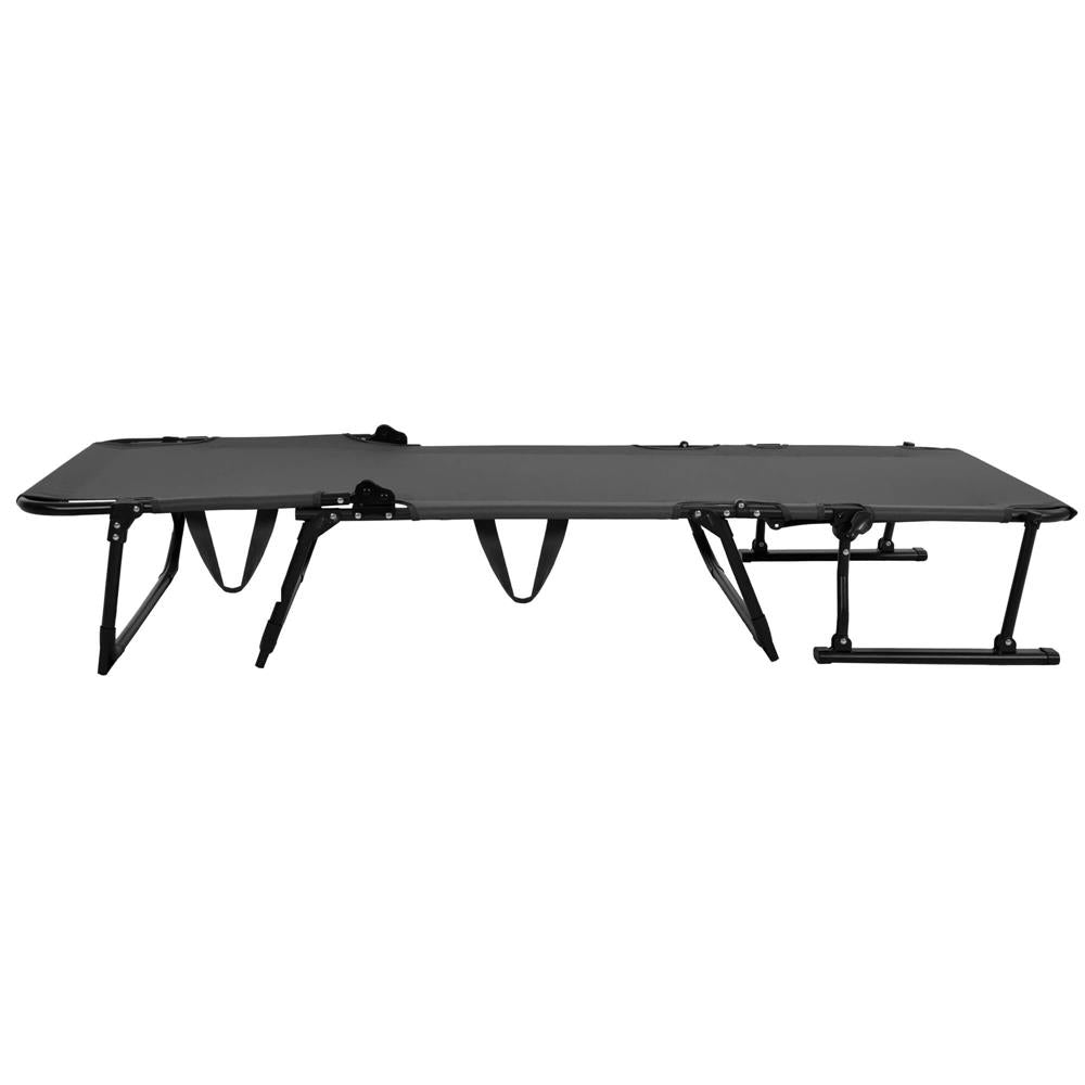 Fotoliu pliabil 2 in 1 tip sezlong, cu 5 pozitii, structura metalica si saltea inclusa, 180x58x89 cm, gri