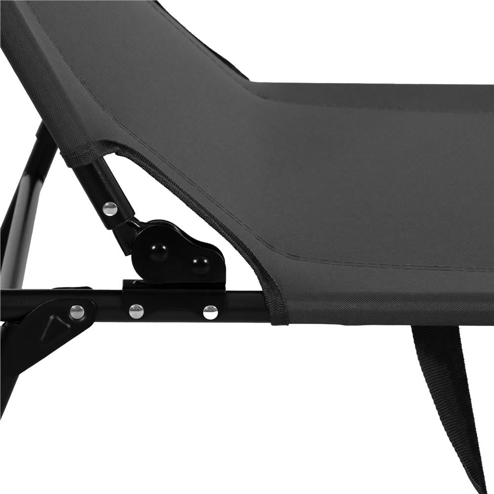 Fotoliu pliabil 2 in 1 tip sezlong, cu 5 pozitii, structura metalica si saltea inclusa, 180x58x89 cm, gri