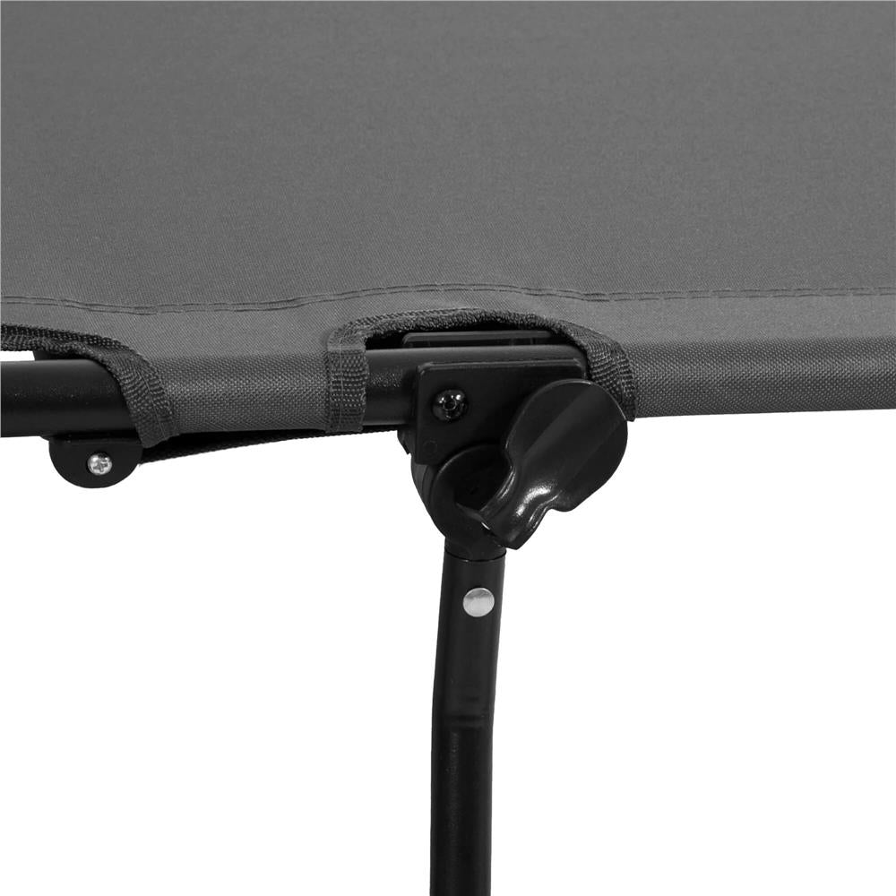 Fotoliu pliabil 2 in 1 tip sezlong, cu 5 pozitii, structura metalica si saltea inclusa, 180x58x89 cm, gri