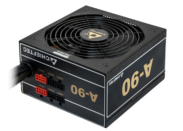 SURSA Chieftec A-90 750 W, semi-modulara, certificare 80 Plus Gold - compatibila, ventilator 140 mm x 1, PCI-E 6+2 pin x 4, SATA x 8, "GDP-750C"