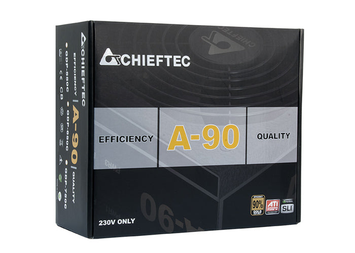 SURSA Chieftec A-90 750 W, semi-modulara, certificare 80 Plus Gold - compatibila, ventilator 140 mm x 1, PCI-E 6+2 pin x 4, SATA x 8, "GDP-750C"