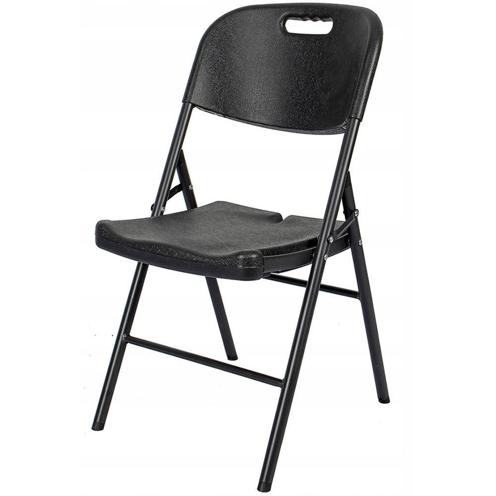 Scaun pliant din plastic pentru catering sau terasa, sarcina 150kg, negru