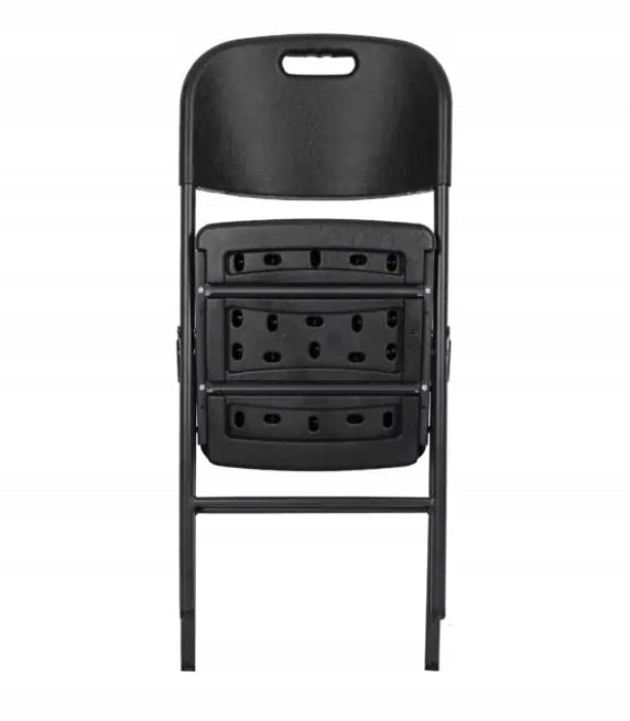 Scaun pliant din plastic pentru catering sau terasa, sarcina 150kg, negru