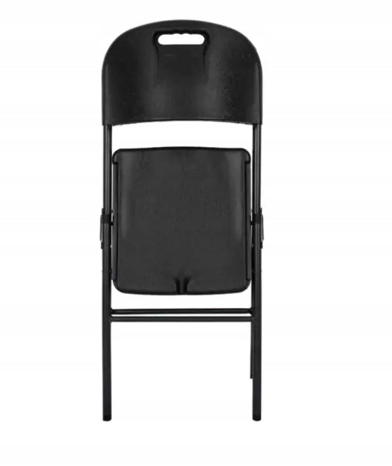 Scaun pliant din plastic pentru catering sau terasa, sarcina 150kg, negru