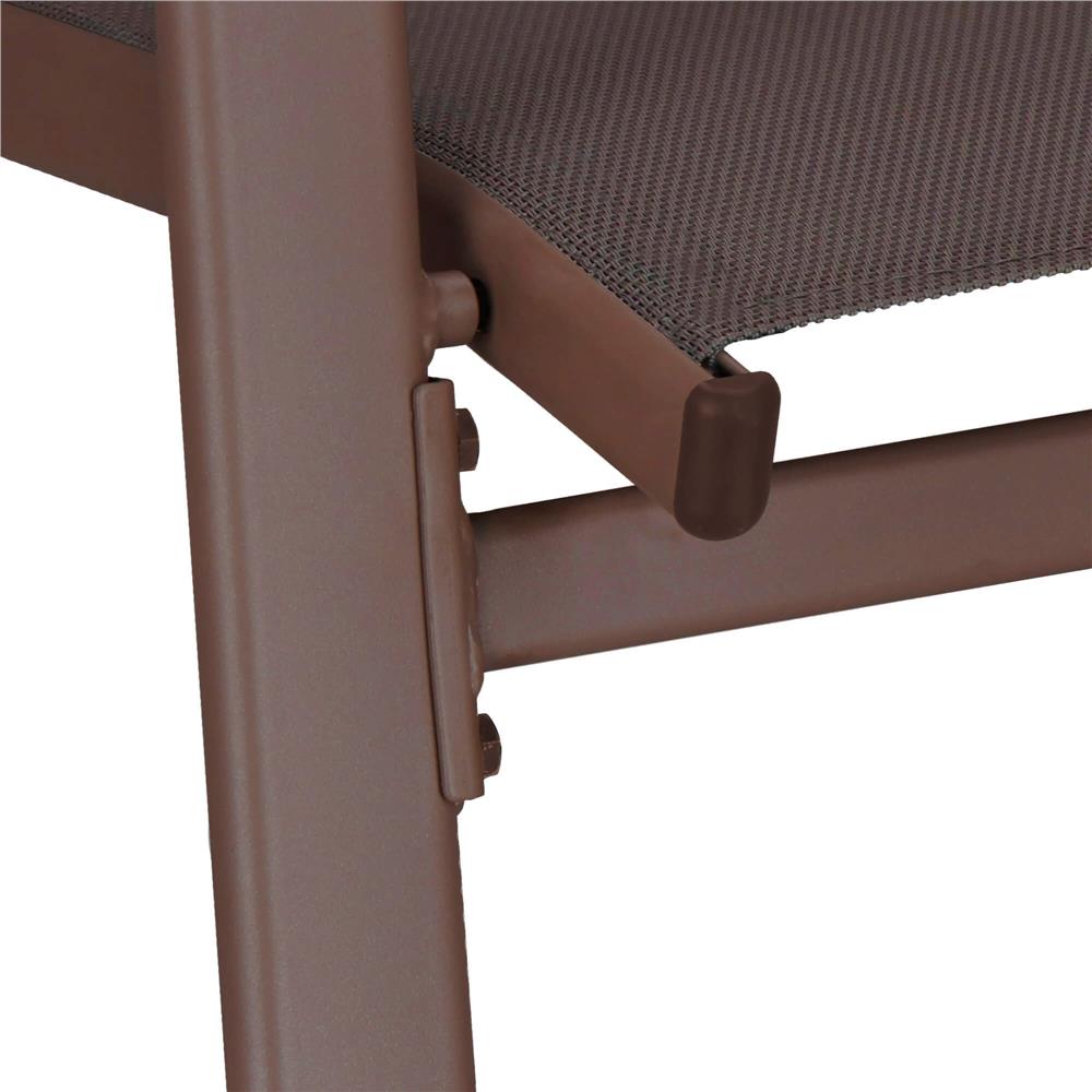 Set 4 scaune gradina cu brate, cadru otel si sezut textilene, 53x72x92 cm, maro