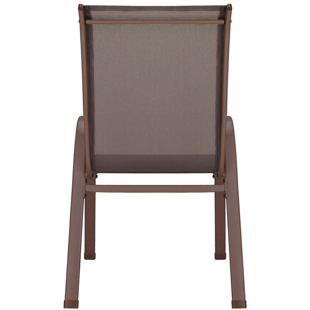 Set 4 scaune gradina cu brate, cadru otel si sezut textilene, 53x72x92 cm, maro