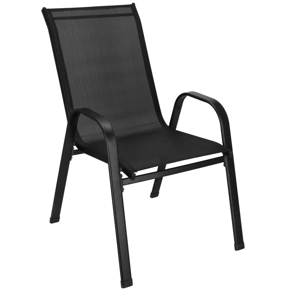 Set 2 scaune gradina, cadru metalic, textilene, maxim 120 kg, 92x53x72 cm, negru