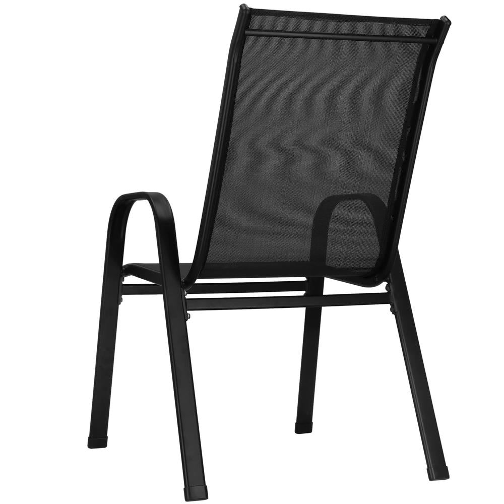 Set 2 scaune gradina, cadru metalic, textilene, maxim 120 kg, 92x53x72 cm, negru