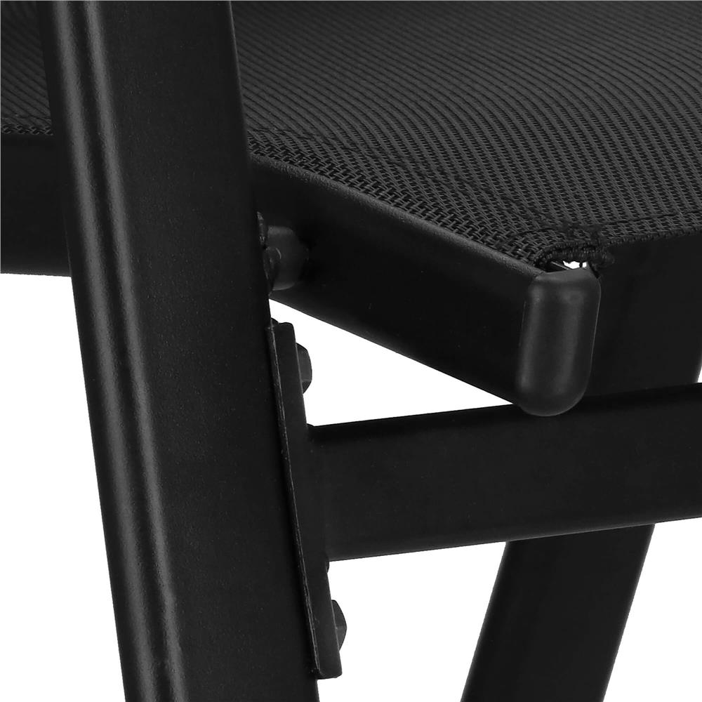 Set 2 scaune gradina, cadru metalic, textilene, maxim 120 kg, 92x53x72 cm, negru