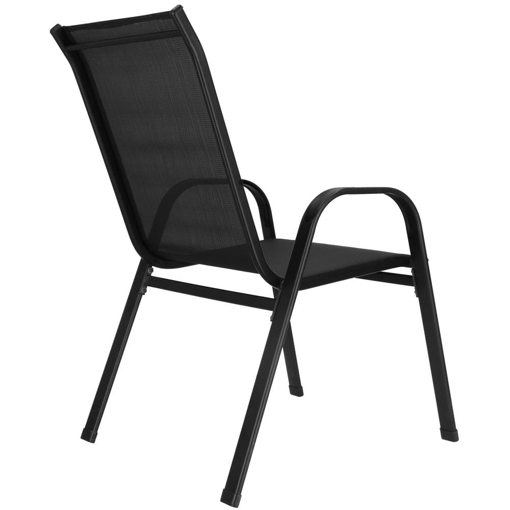 Set 2 scaune gradina, cadru metalic, textilene, maxim 120 kg, 92x53x72 cm, negru