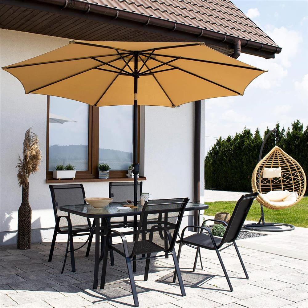 Set 2 scaune gradina, cadru metalic, textilene, maxim 120 kg, 92x53x72 cm, negru