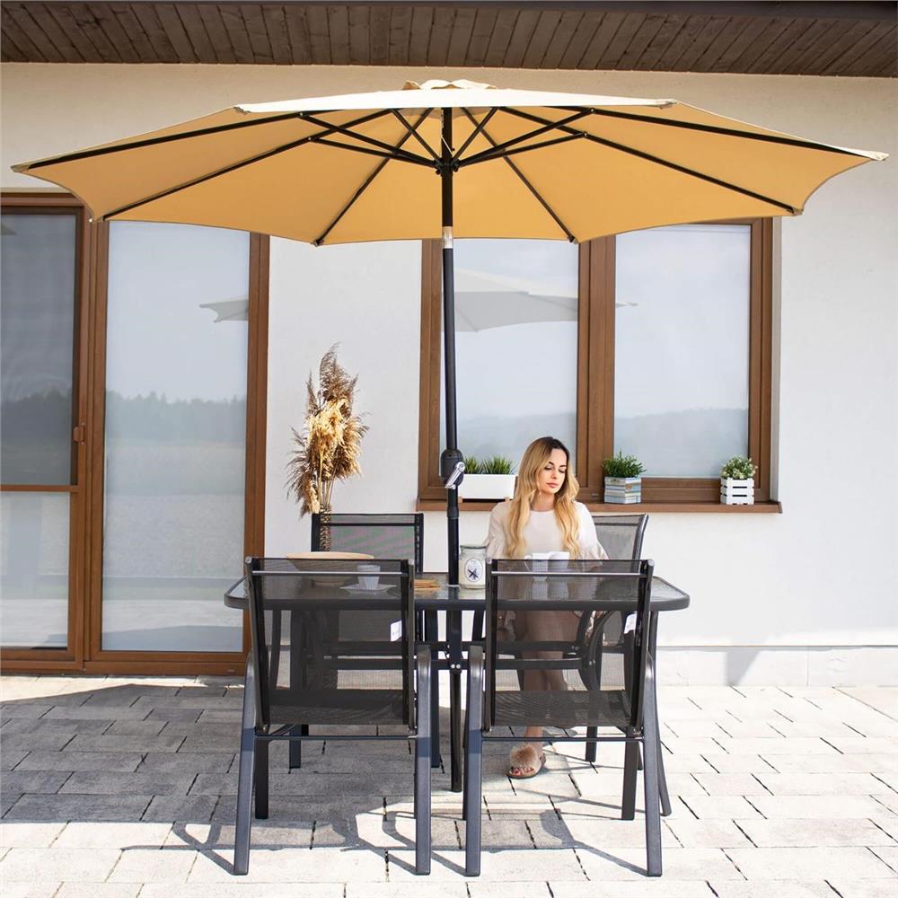 Set 2 scaune gradina, cadru metalic, textilene, maxim 120 kg, 92x53x72 cm, negru