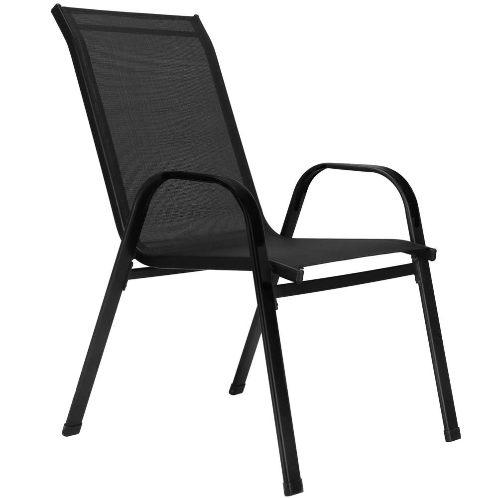 Set 2 scaune gradina, cadru metalic, textilene, maxim 120 kg, 92x53x72 cm, negru