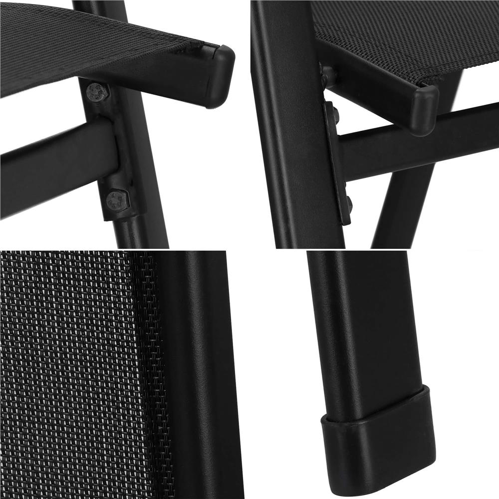 Set 2 scaune gradina, cadru metalic, textilene, maxim 120 kg, 92x53x72 cm, negru