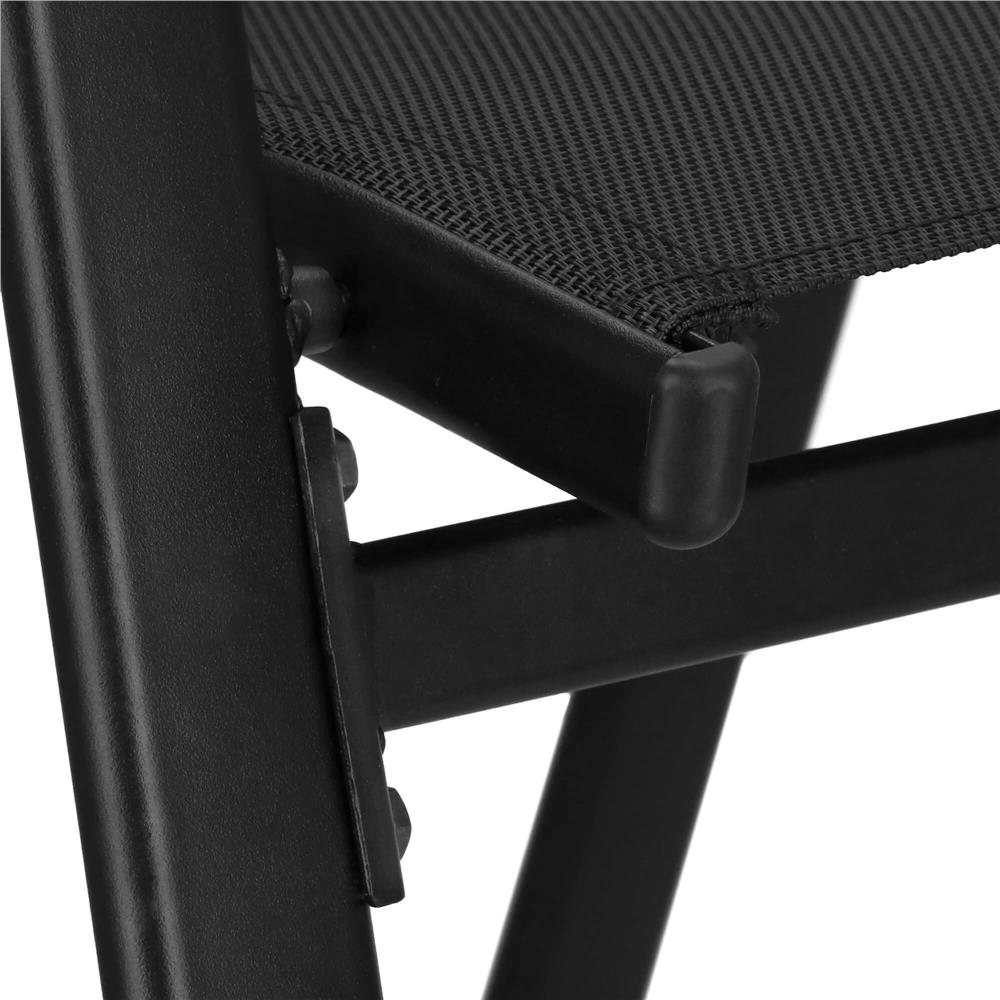 Set 2 scaune gradina, cadru metalic, textilene, maxim 120 kg, 92x53x72 cm, negru