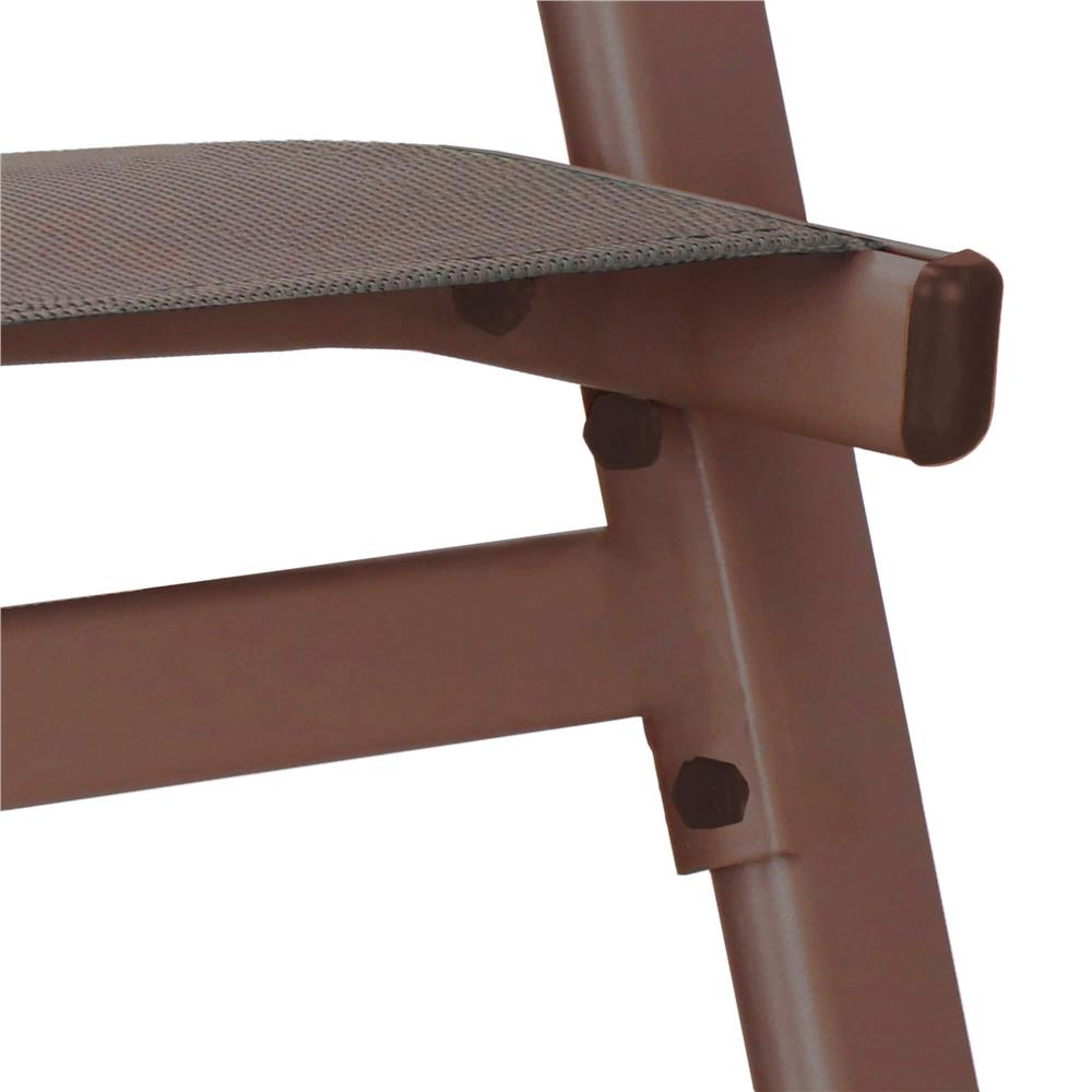 Set 2 scaune gradina, cadru metalic, textilene, maxim 120 kg, 92x53x72 cm, maro