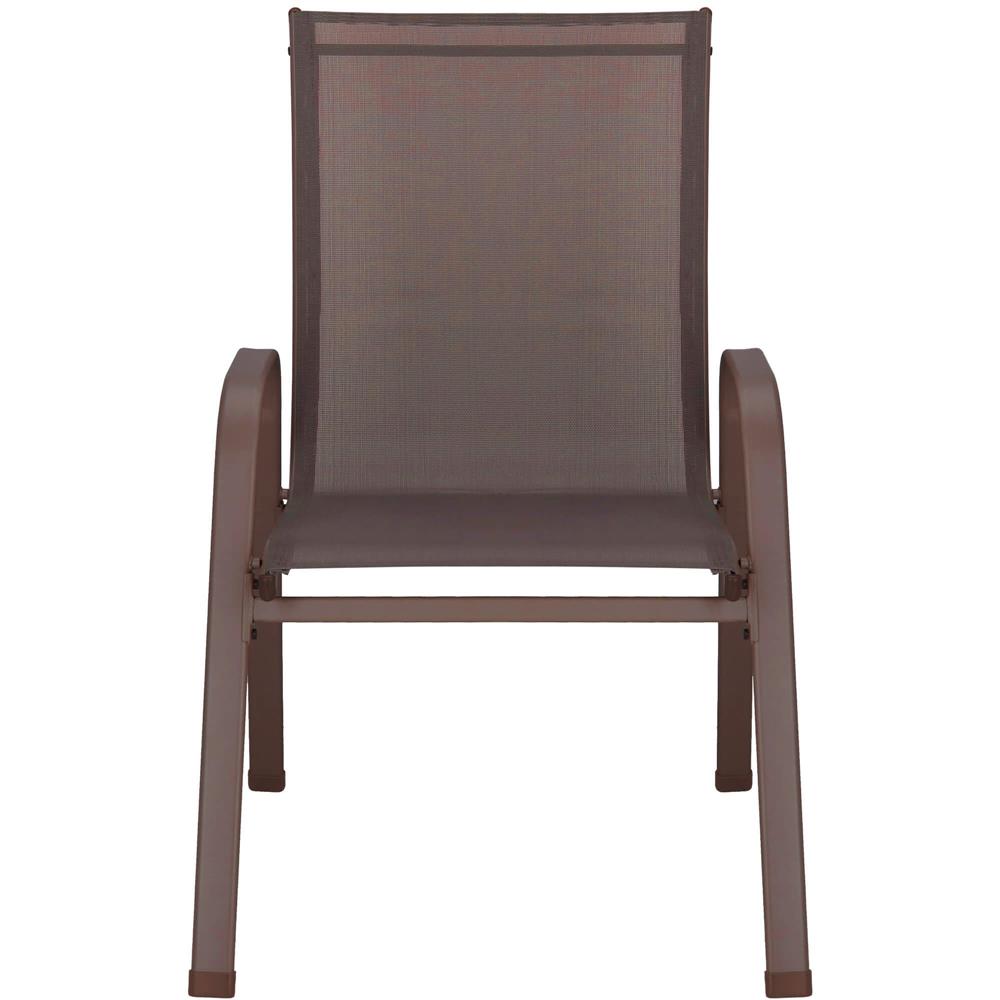Set 2 scaune gradina, cadru metalic, textilene, maxim 120 kg, 92x53x72 cm, maro