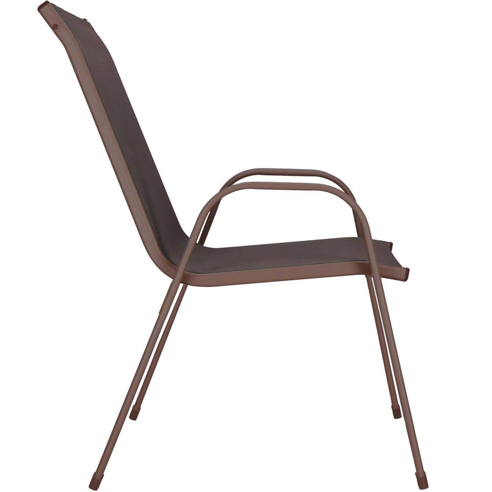 Set 2 scaune gradina, cadru metalic, textilene, maxim 120 kg, 92x53x72 cm, maro