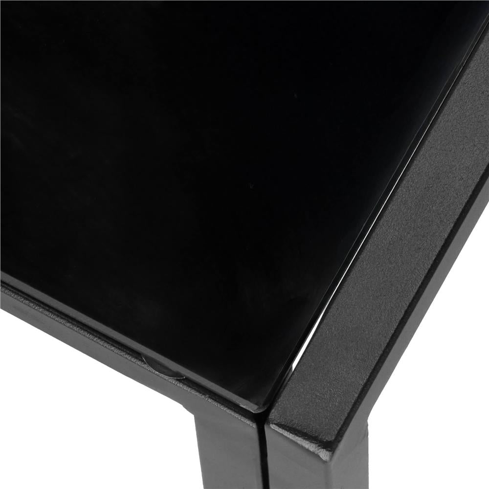 Set mobilier gradina 4 piese, masa cu sticla securizata, 2 scaune si canapea, cadru metalic, negru