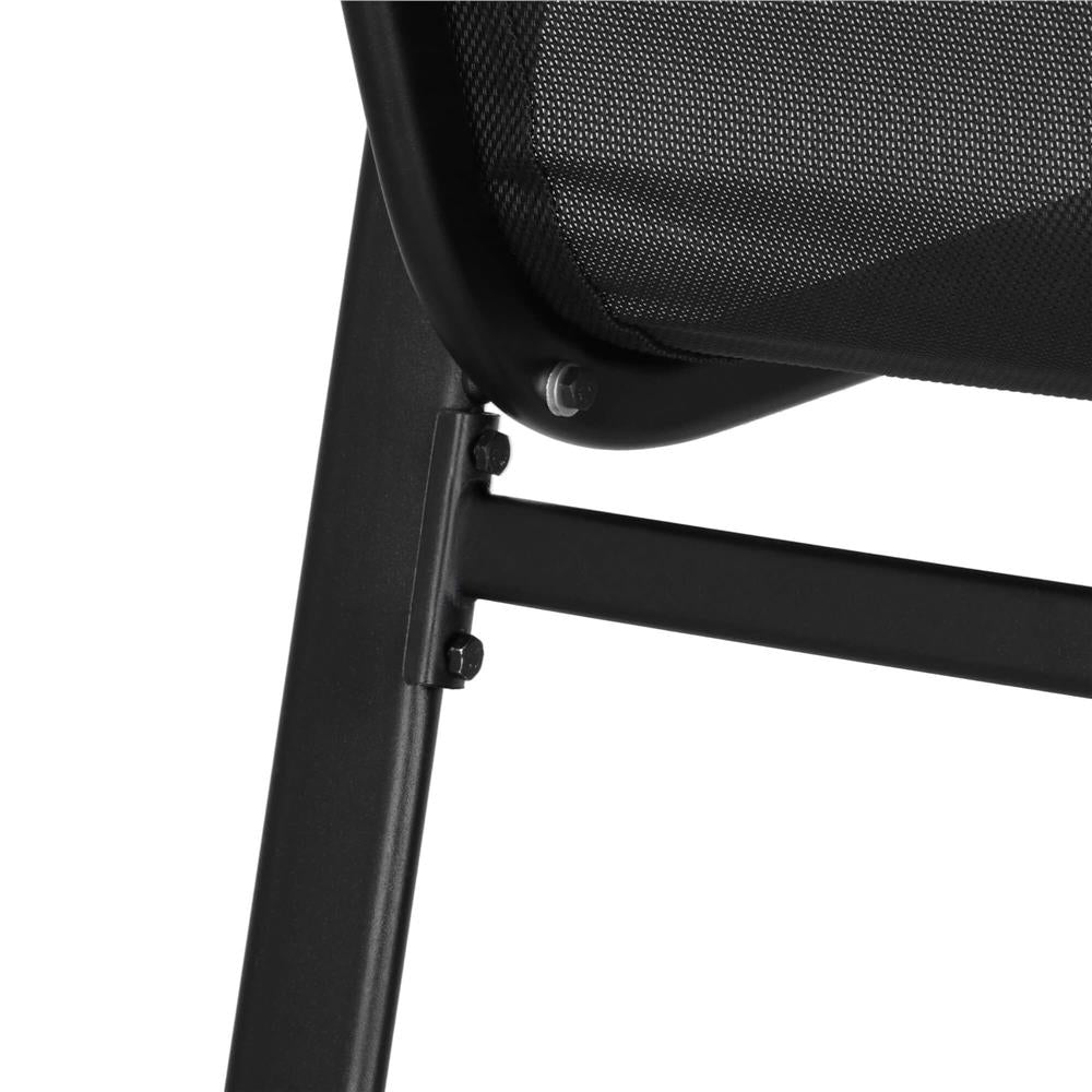 Set mobilier gradina 4 piese, masa cu sticla securizata, 2 scaune si canapea, cadru metalic, negru