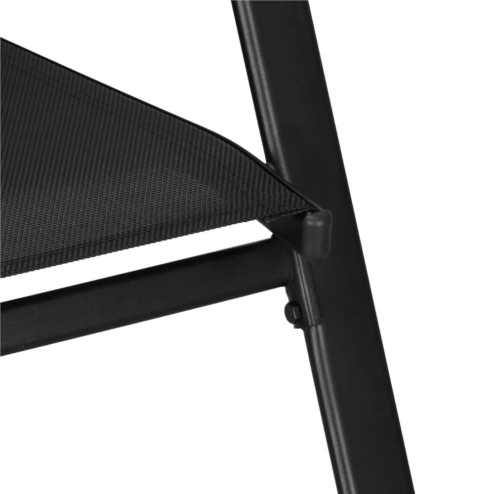 Set mobilier gradina 4 piese, masa cu sticla securizata, 2 scaune si canapea, cadru metalic, negru