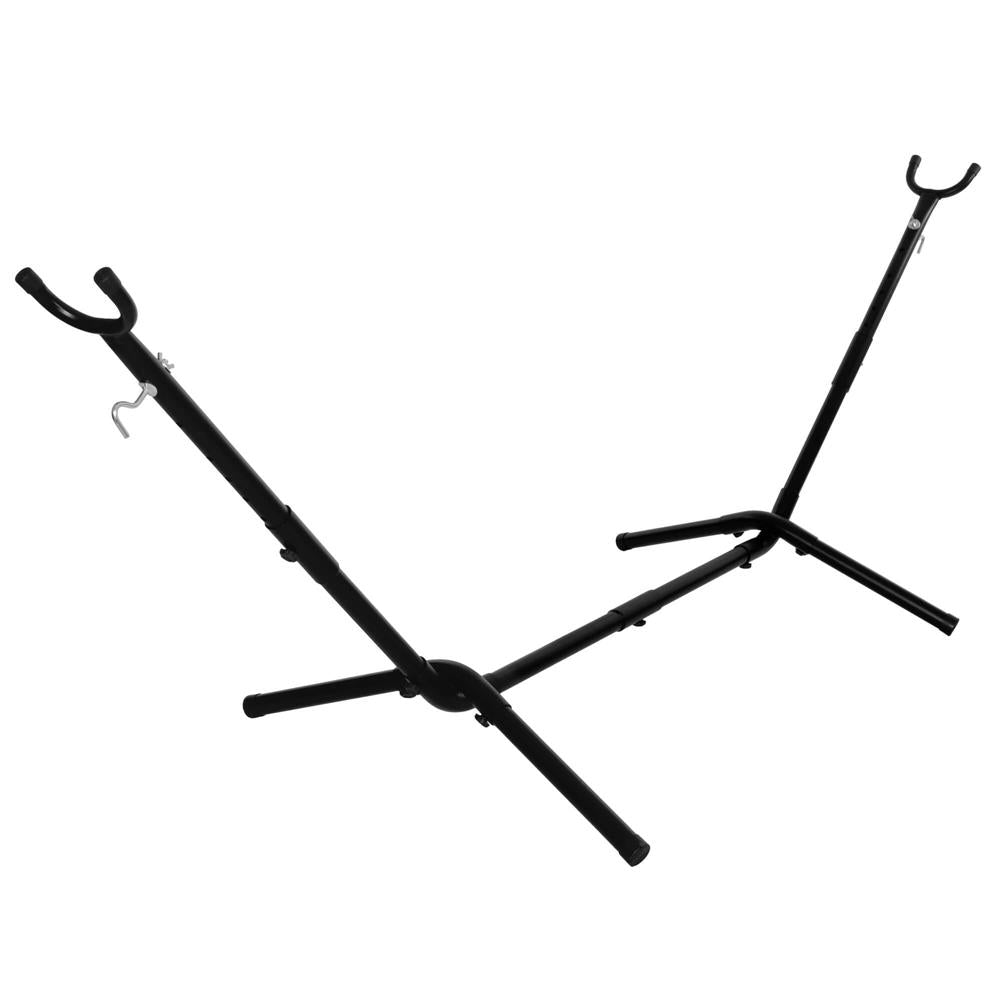 Suport hamac din metal cu husa transport, reglabil pe inaltime si lungime, 270x99x95 cm, negru