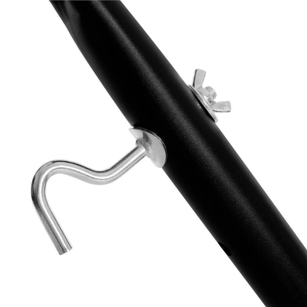 Suport hamac din metal cu husa transport, reglabil pe inaltime si lungime, 270x99x95 cm, negru