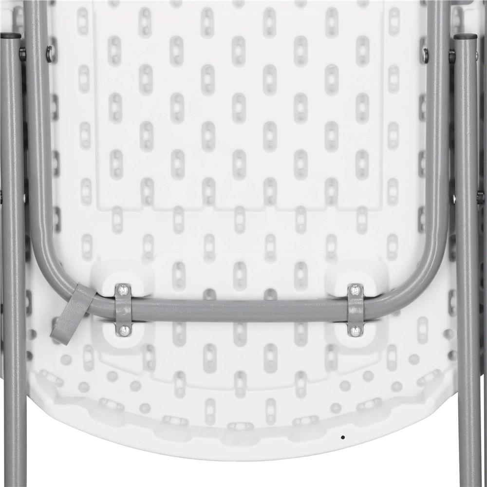 Masa pliabila rotunda pentru gradina sau catering 75x80 cm, HDPE si metal, alb