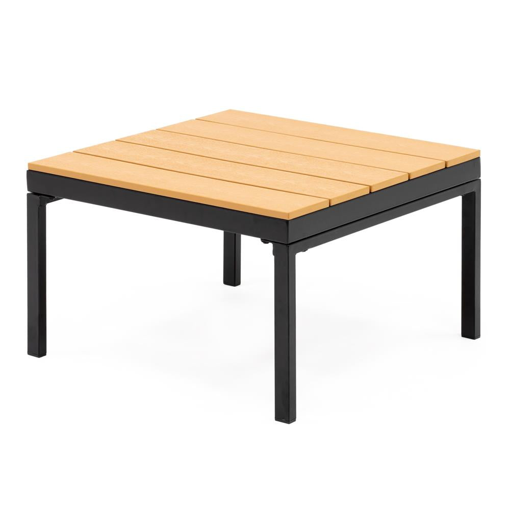 Set mobilier gradina coltar cu masa, separabil in 2 canapele tip sezlong, perne impermeabile, cadru metalic, gri si maro