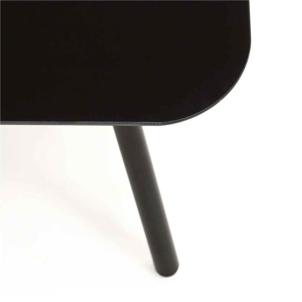 Set mobilier gradina 4 piese cu canapea sofa, 2 fotolii si masa sticla, cadru metalic, negru cu perne bej