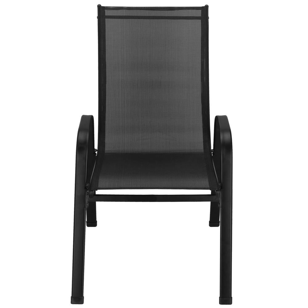 Set mobilier gradina, 2 scaune si masa rotunda, blat sticla, cadru metalic, 60x70 cm, negru