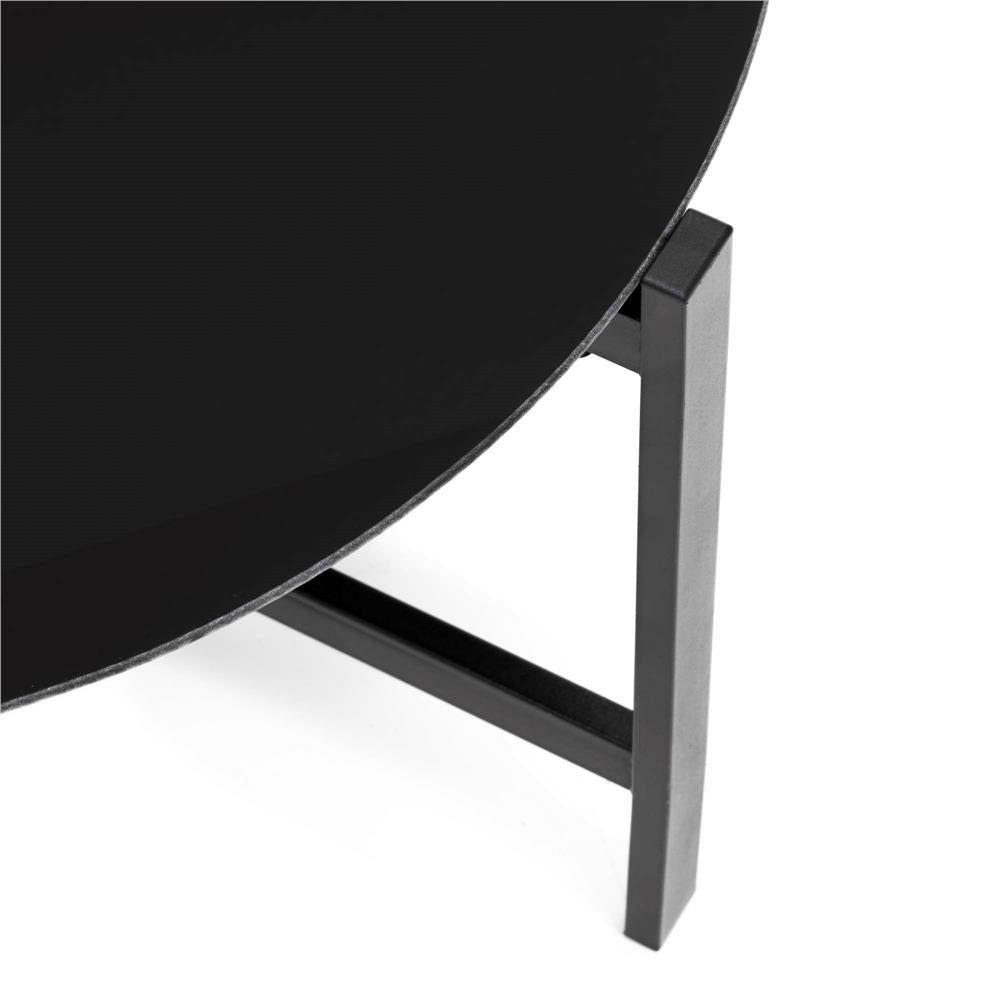 Set mobilier gradina 4 locuri, canapea 2 locuri, 2 scaune si masa rotunda sticla, cadru metalic, 119x71x82 cm, negru