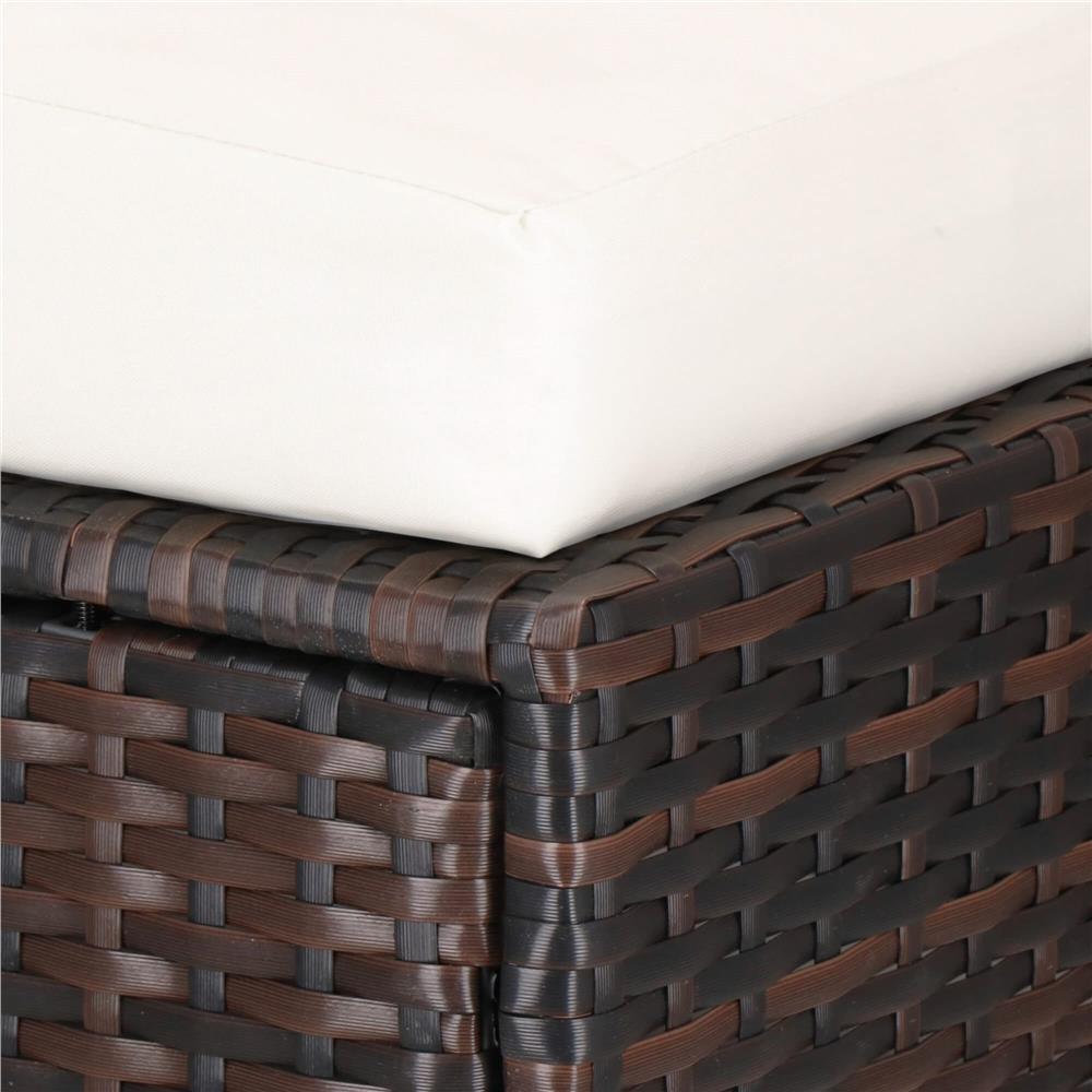Set mobilier gradina 6 piese din technorattan cu masa si perne, instalare modulara configurabila, maro si crem