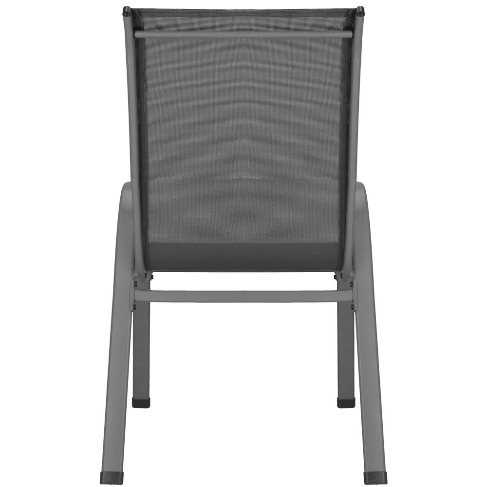 Set 4 scaune gradina cu brate, cadru otel si sezut textilene, 53x72x92 cm, gri
