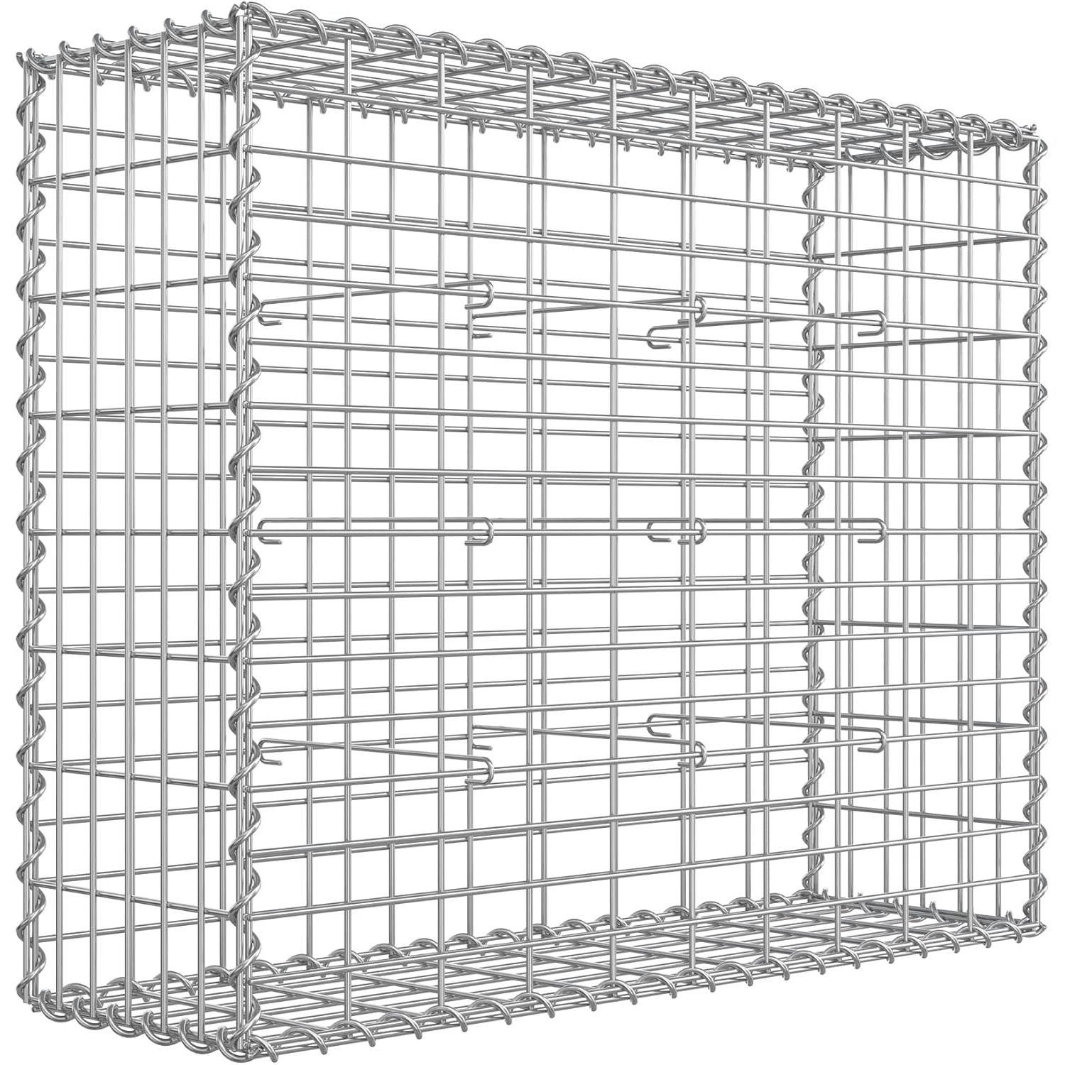 SONGMICS Cos de gabioane pentru pietre, otel galvanizat, 100x80x30cm, argintiu