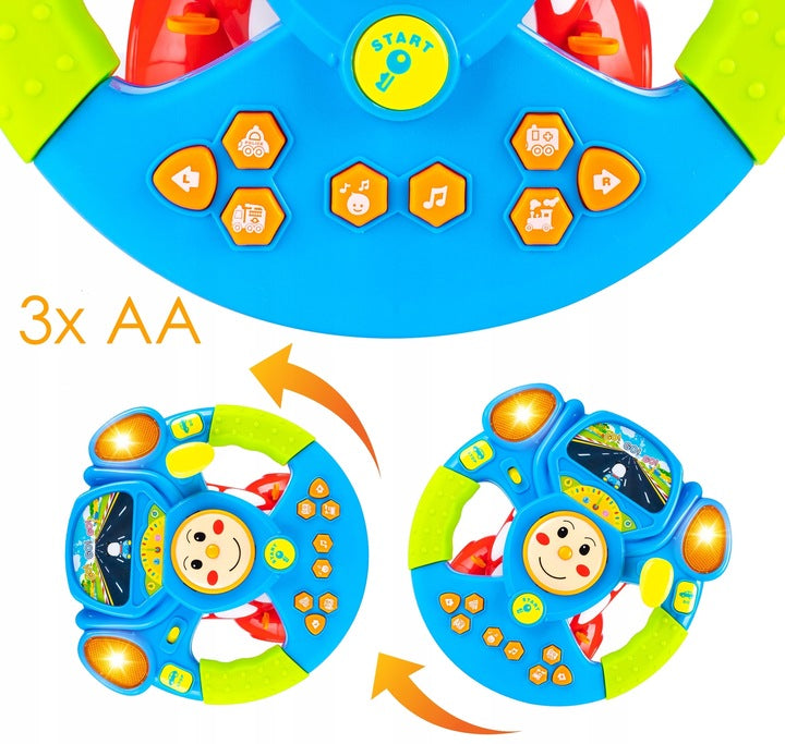 Jucarie interactiva volan muzical pentru copii, cu sunete si lumini - 9