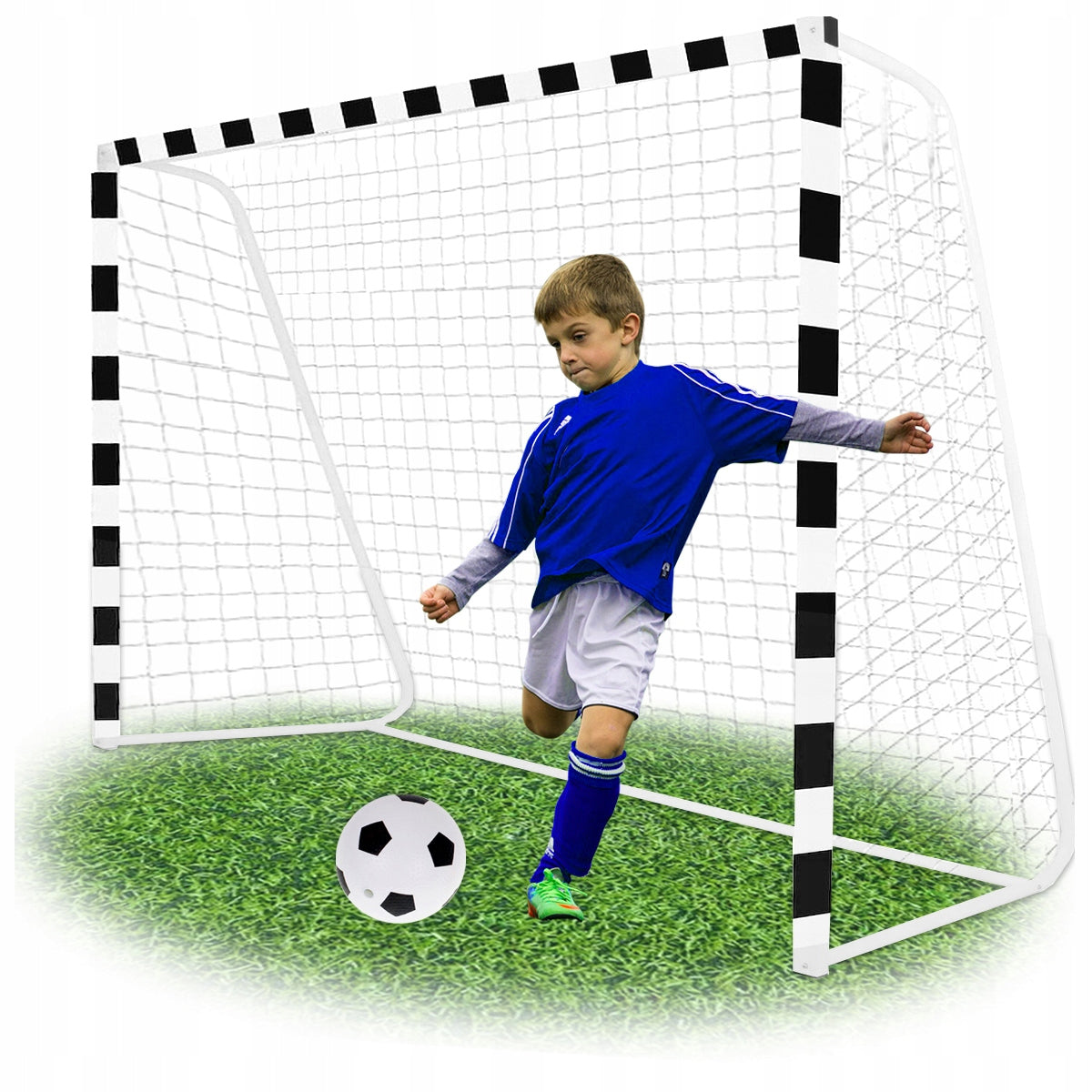 Poarta de fotbal 300x200 cm, structura metalica solida profil 6x3 cm, include plasa, ancore fixare, minge de fotbal