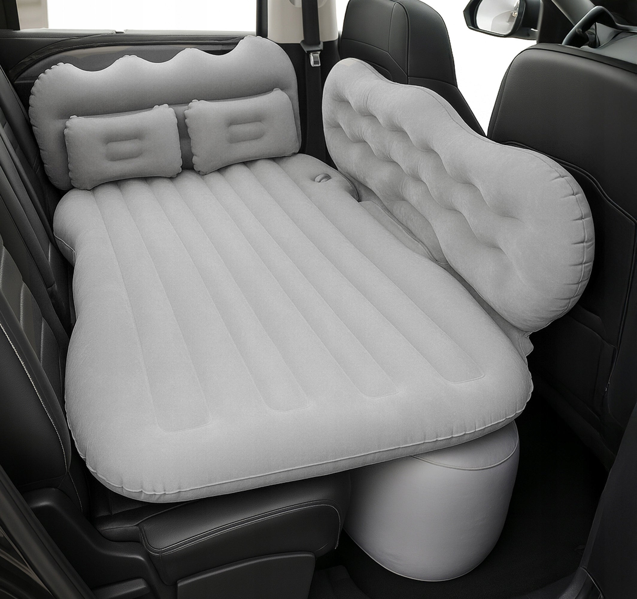 Saltea auto gonflabila pentru bancheta spate cu perne si pompa, 128x76x15 cm, negru