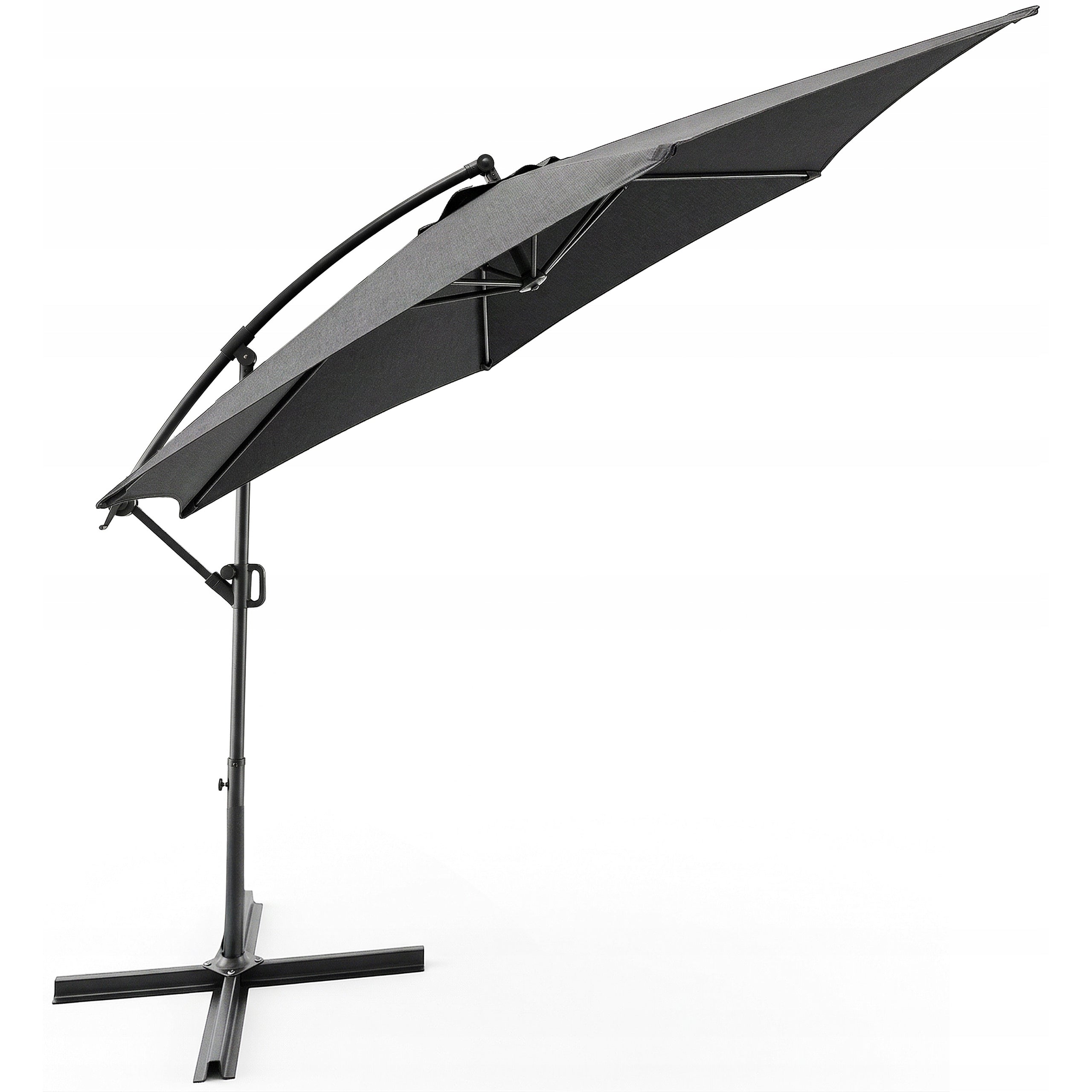 Umbrela pentru gradina XL cu rotatie 360 si ventilatie, diametru 300 cm, gri