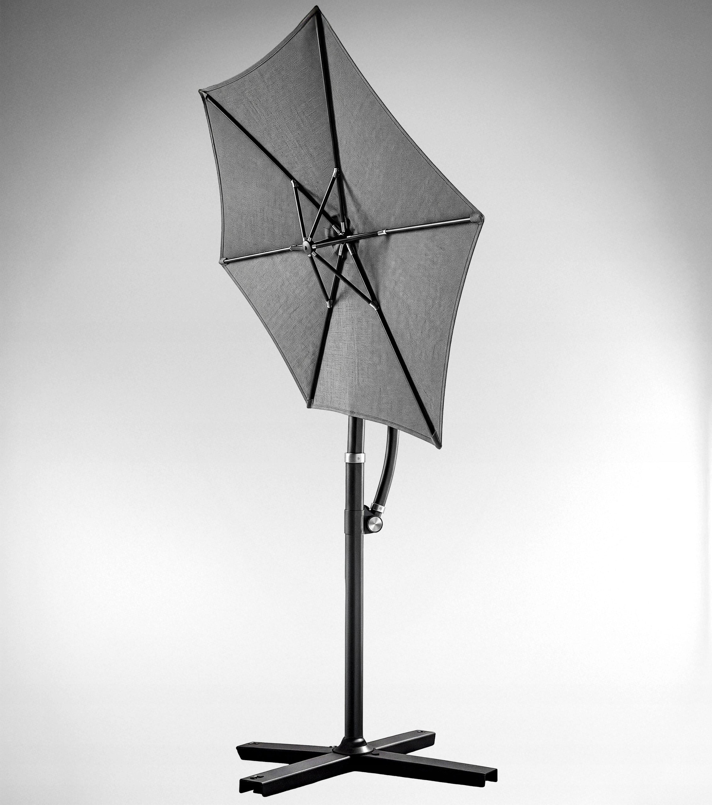 Umbrela pentru gradina XL cu rotatie 360 si ventilatie, diametru 300 cm, gri