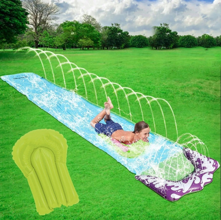 Tobogan de apa cu fantana si placa gonflabila inclusa, 480x71 cm, multicolor