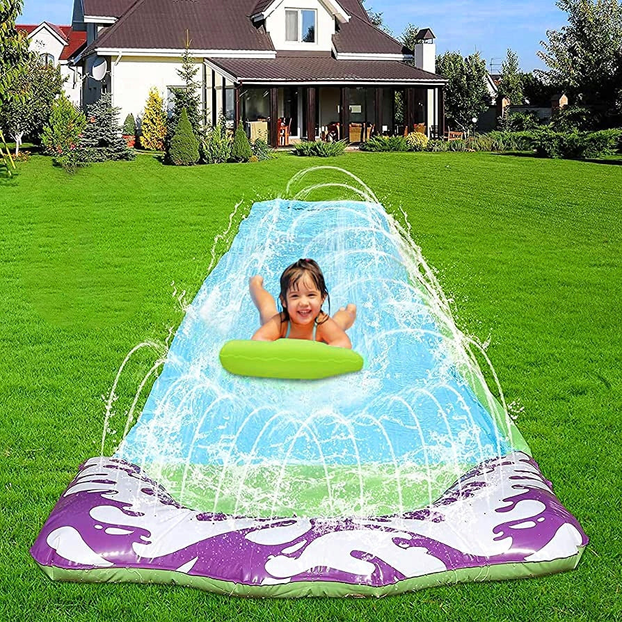 Tobogan de apa cu fantana si placa gonflabila inclusa, 480x71 cm, multicolor