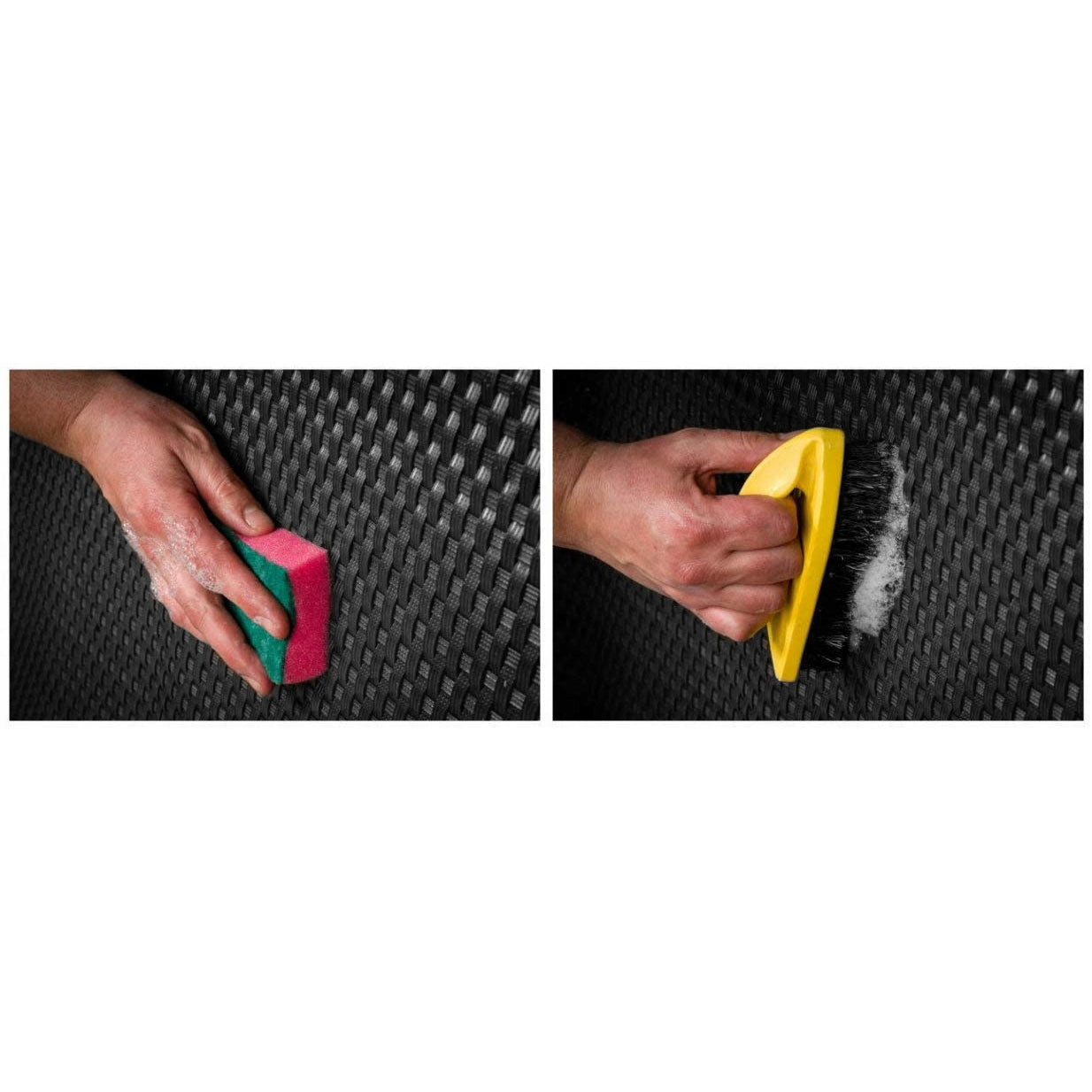 Paravan terasa balcon din plastic poliratan, rezistenta ridicata la conditii meteorologice, 500x90 cm, negru