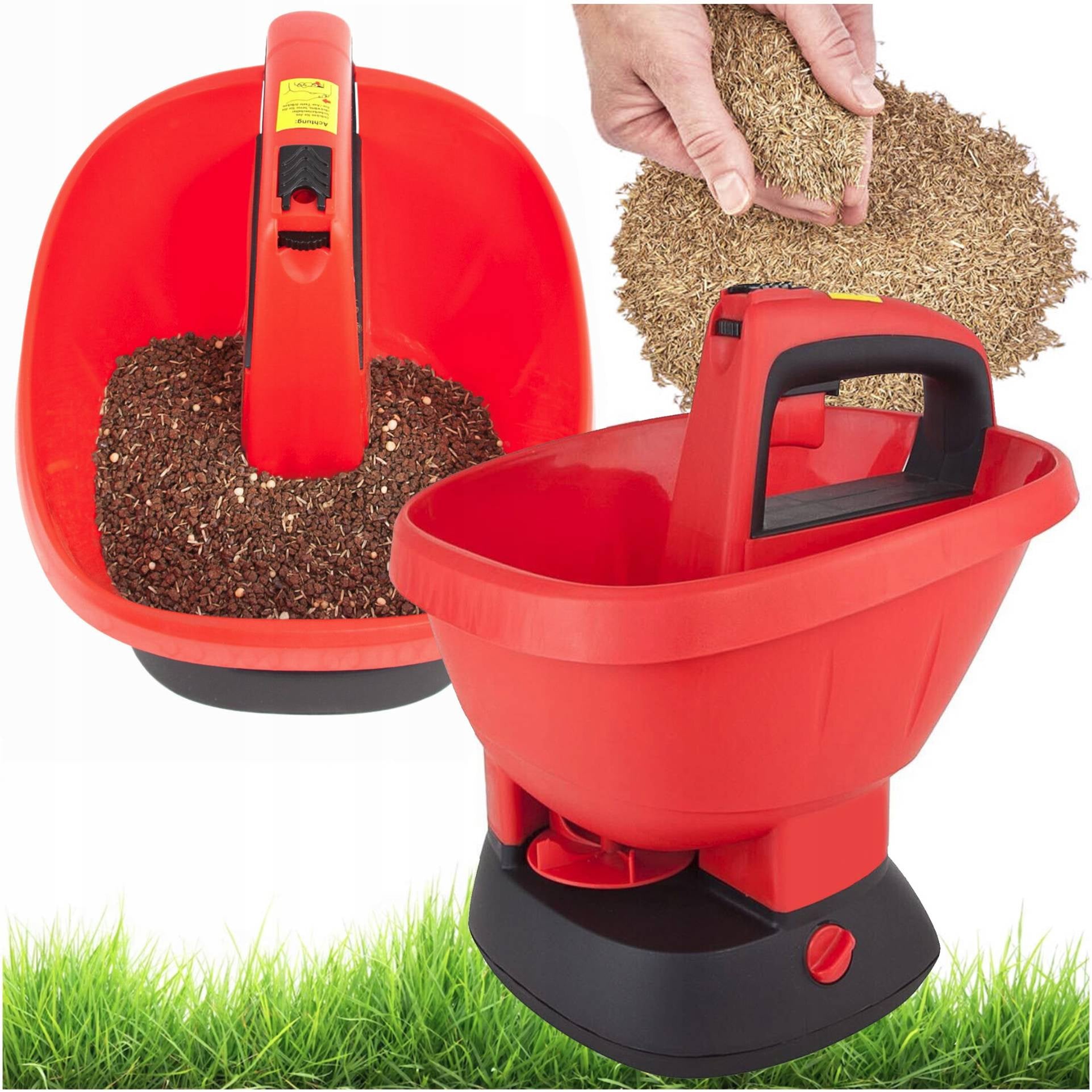 Semanator electric pentru gradina cu reglaj debit si latime, 2.7 L, alimentare baterii, 27x25x29 cm