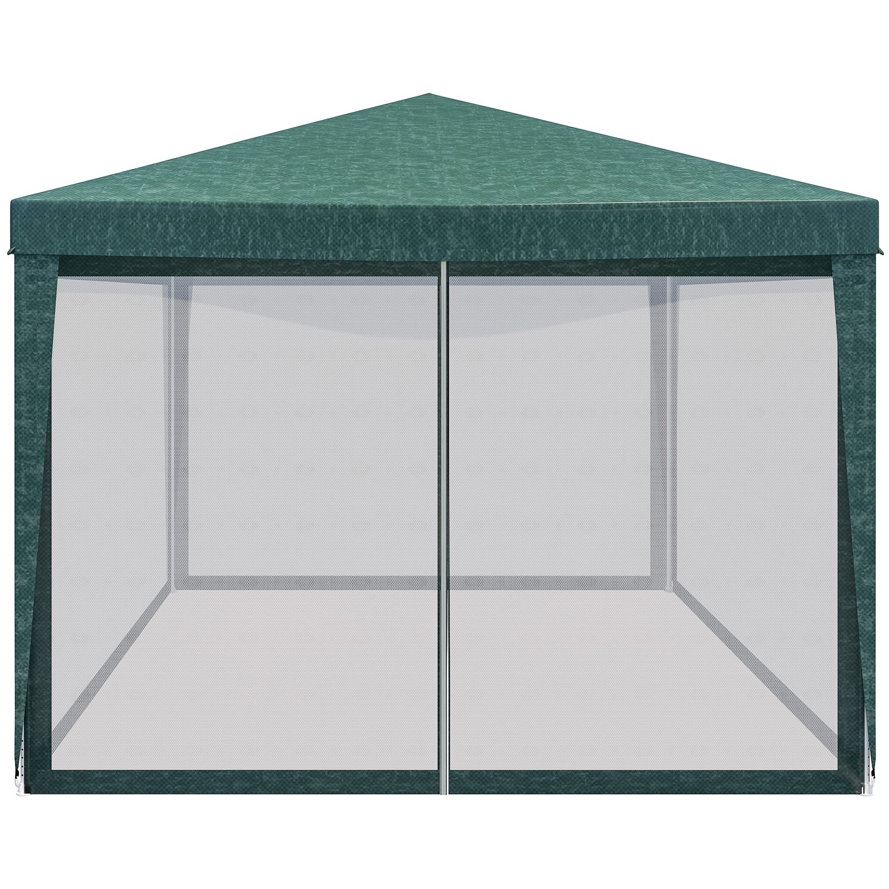 Set 4 pereti pentru pavilion gradina cu plasa tantari si acoperis, material PE 100 g/m2, 300x200 cm, verde
