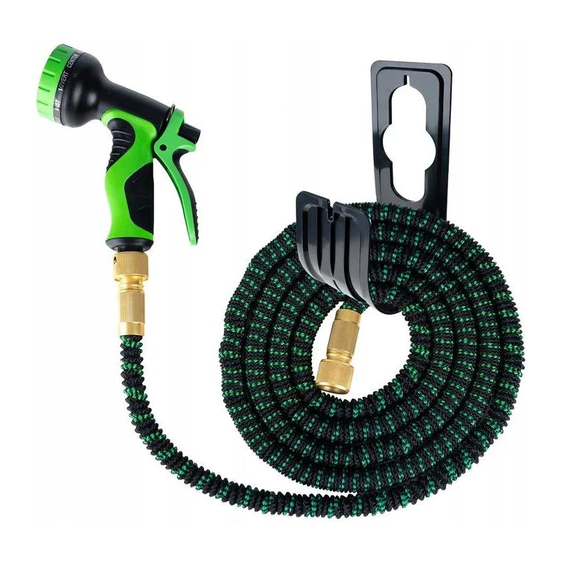 Furtun gradina extensibil 20-60 metri, cu pistol , material durabil TPE cu strat textil, accesorii incluse, verde