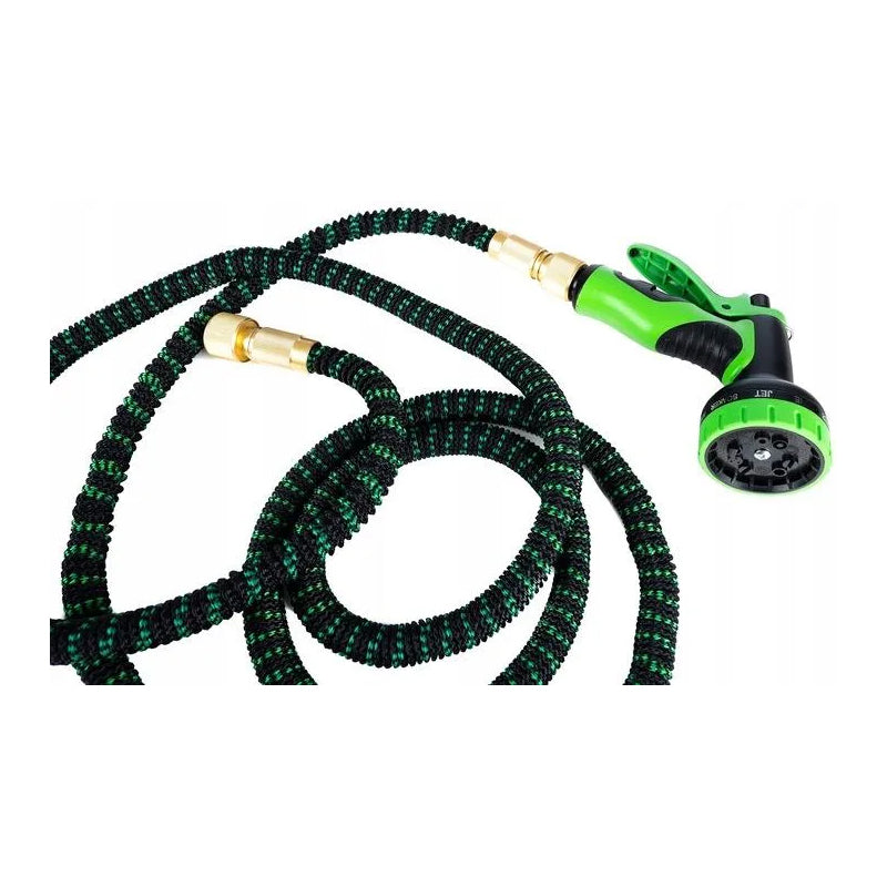Furtun gradina extensibil 20-60 metri, cu pistol , material durabil TPE cu strat textil, accesorii incluse, verde